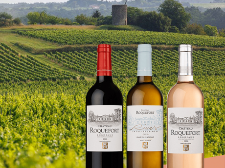 3 bouteilles de vin Château Roquefort offerts