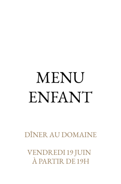 Diner Gueuleton menu enfant Chateau Roquefort