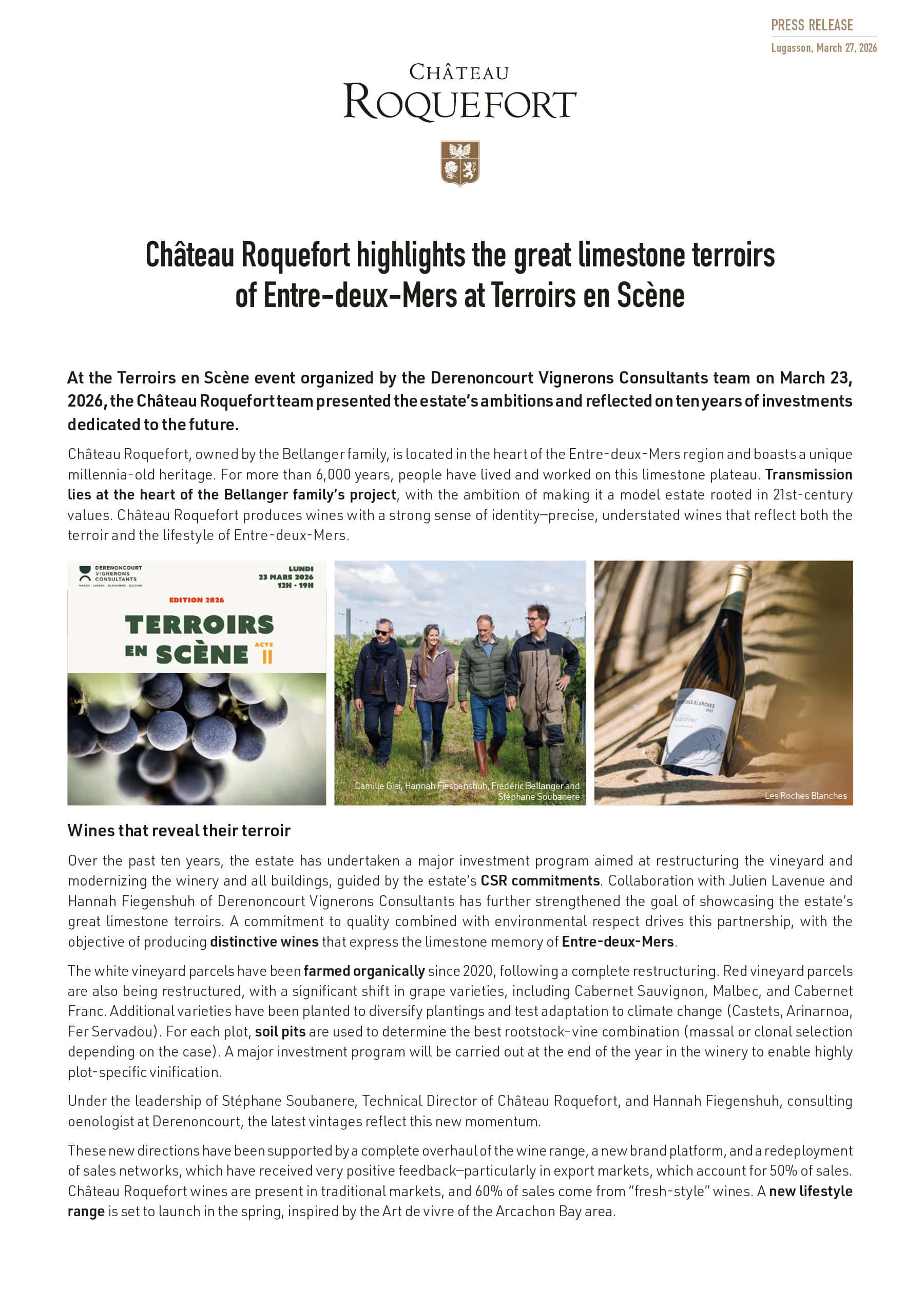 CAHTEAU ROQUEFORT Terroirs en-Scene 2026 en
